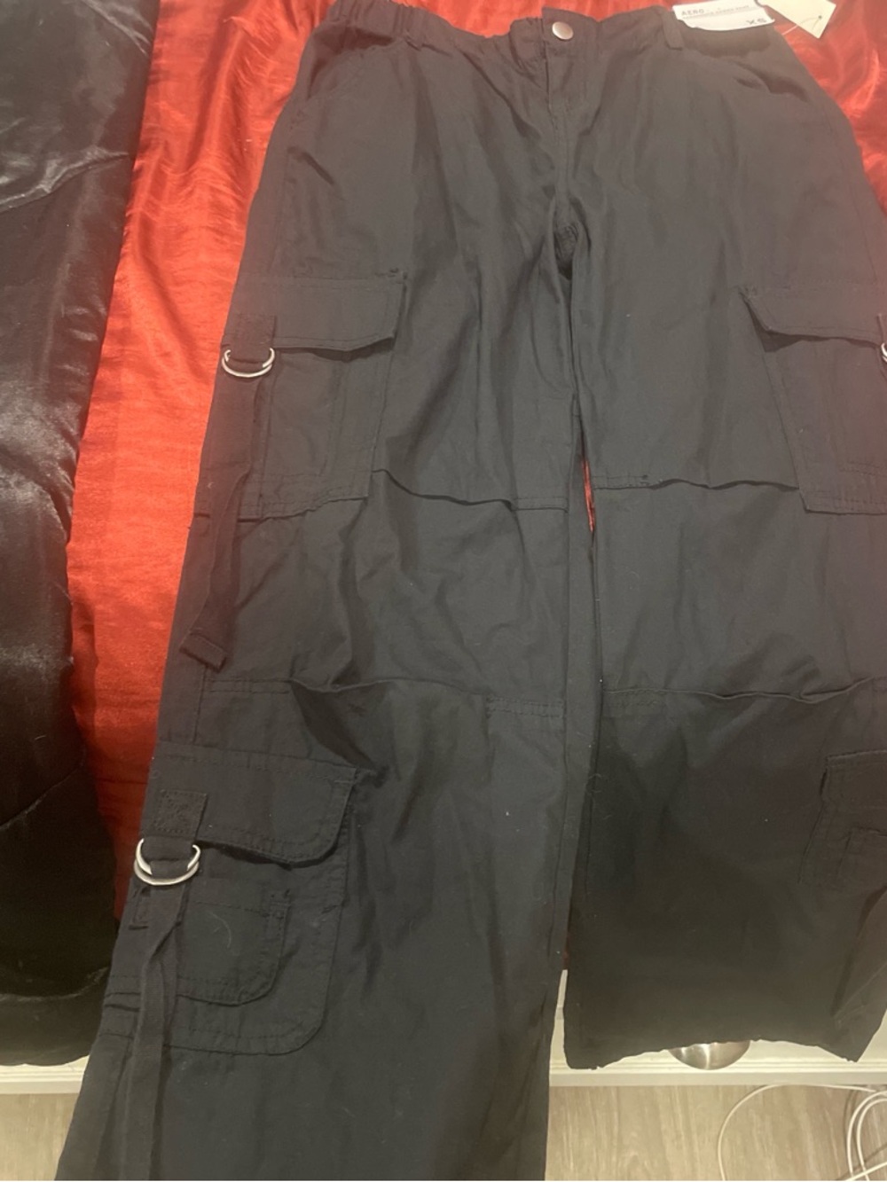 Aeropostale Black Cargo Jumpsuit Pants